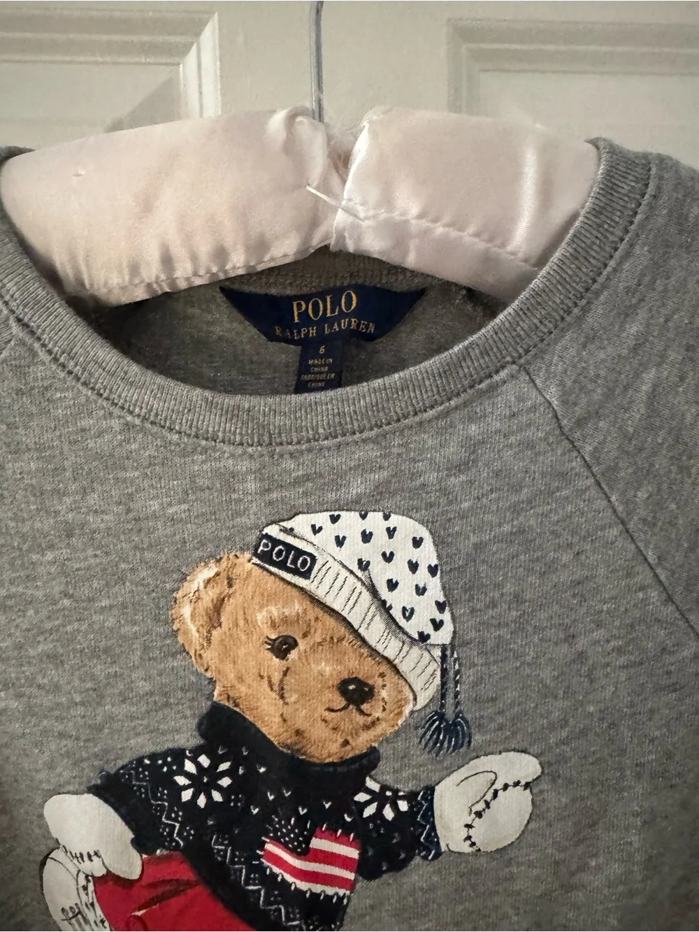 Ralph Lauren Grey Teddy Bear Graphic Sweatshirt